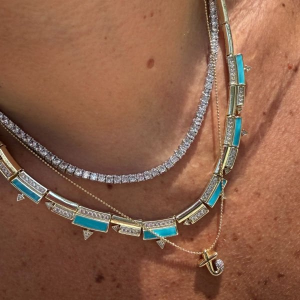 Mix Taşlı Harf Kolye