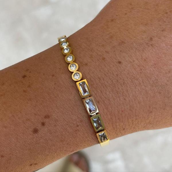 Shiny Baget Çelik Kelepçe Bilezik