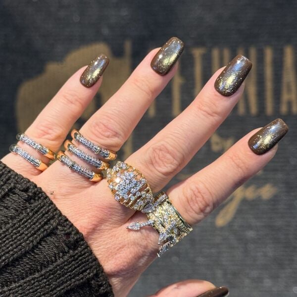 Rainbwk İkili Taşlı Zincirli Mix Yüzük