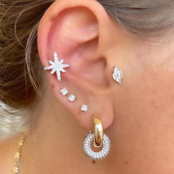 Kutup Yıldızı Earcuff Küpe