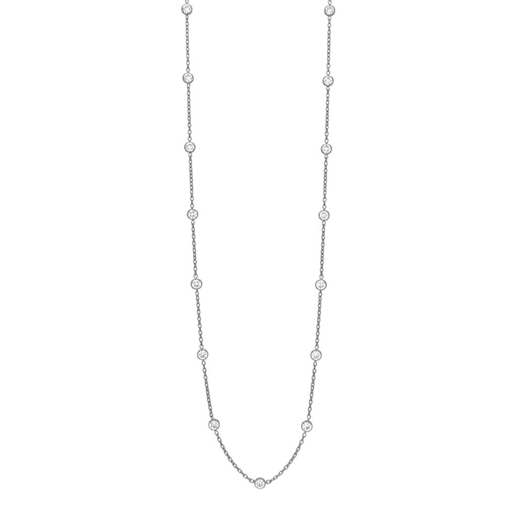 Taşlı Zincir Kolye 80 cm