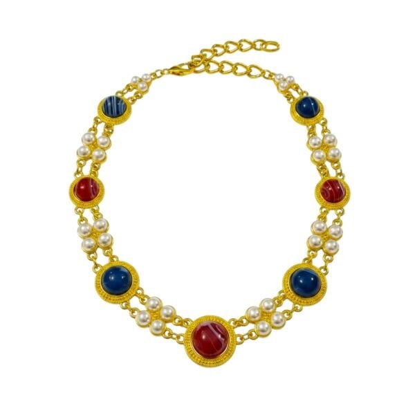 İncili Vintage Choker Kolye