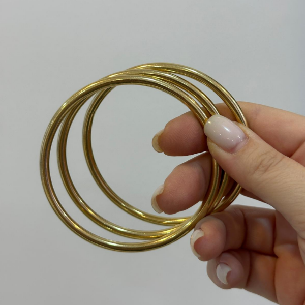 Ajda Oval 3'lü Çelik Bilezik