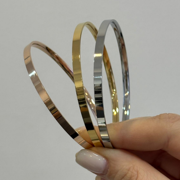 Ajda Köşeli 3'lü Çelik Bilezik