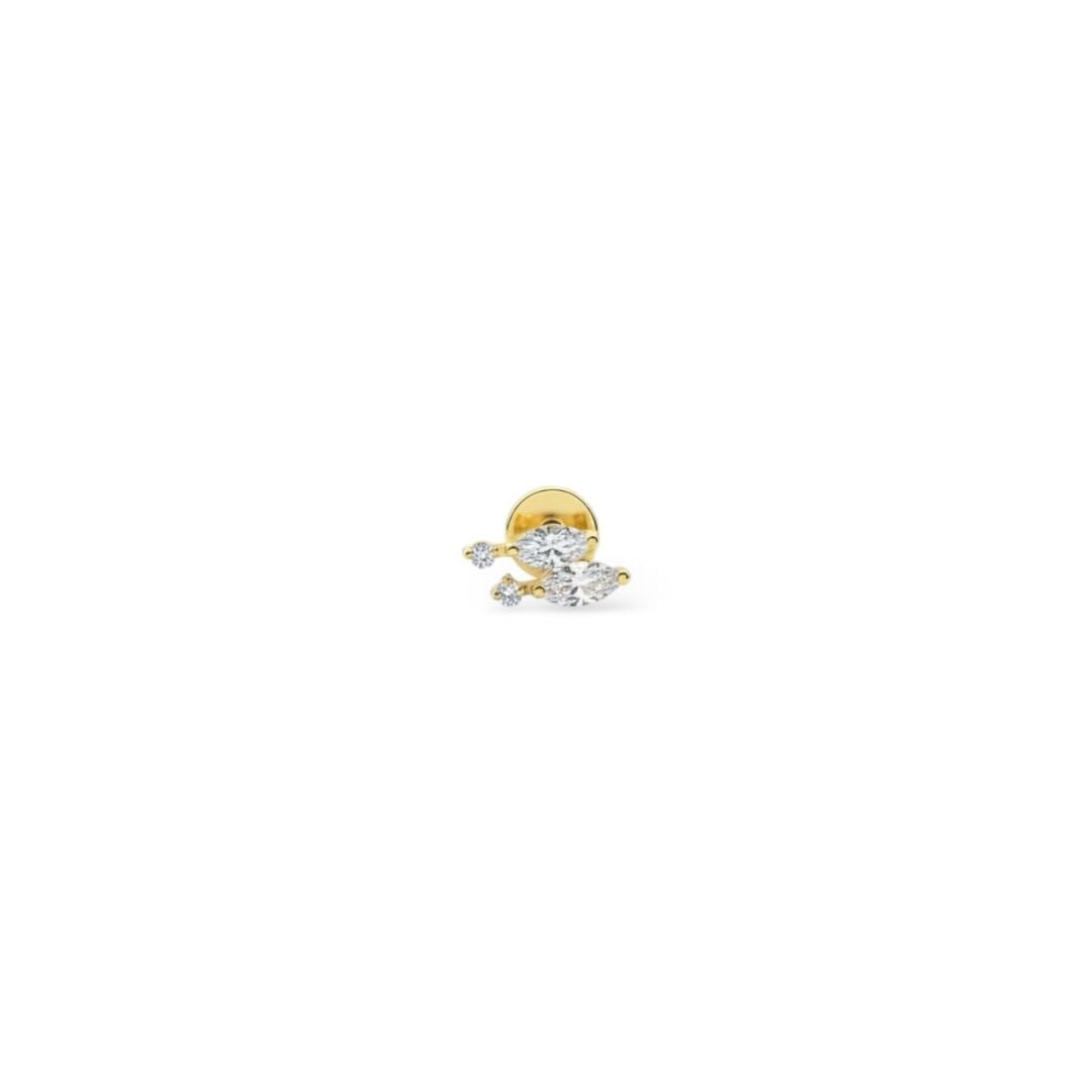 Titanyum Markiz Taşlı Piercing