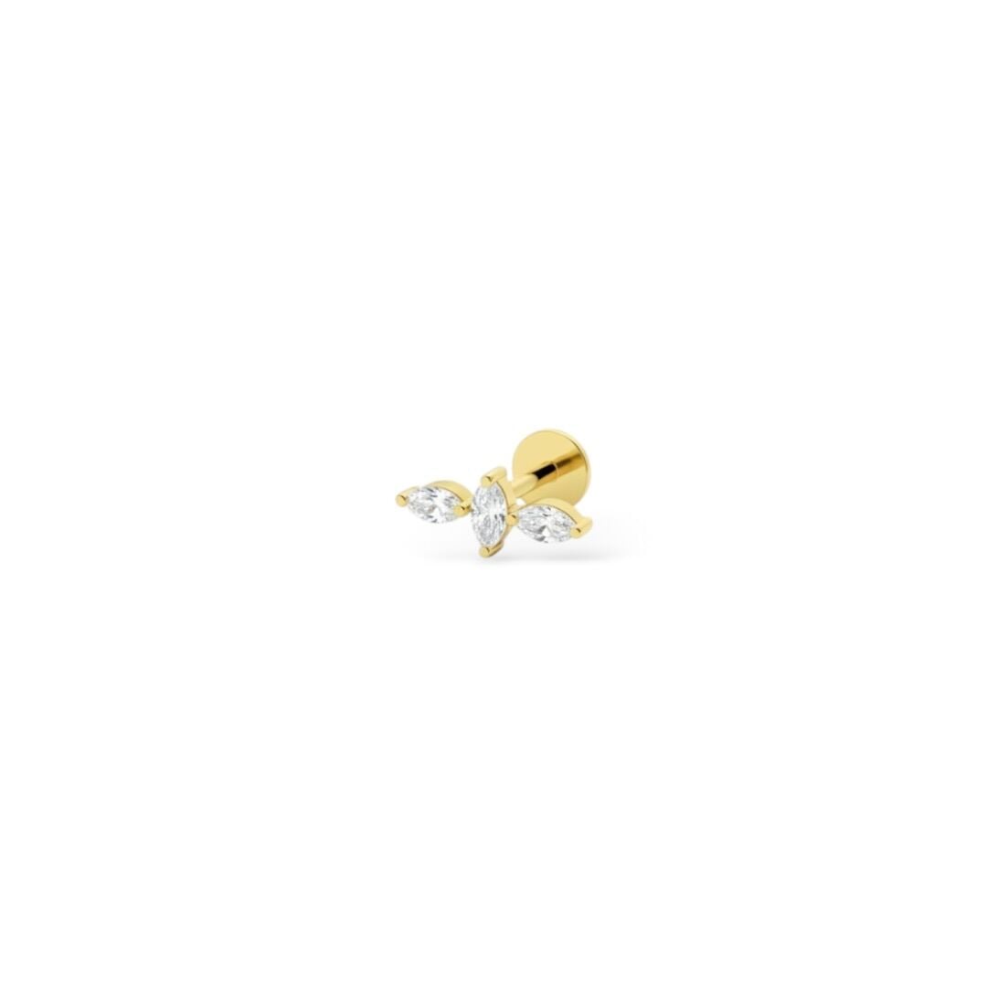Titanyum Markiz Taşlı Piercing