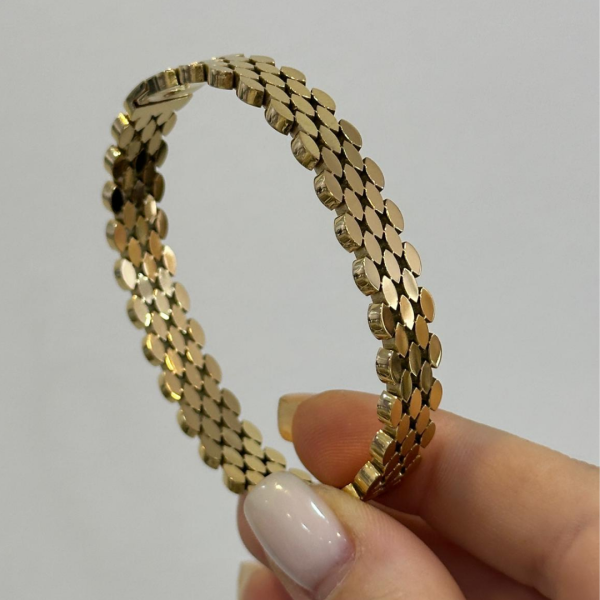 Altın Modeli no:5 Çelik Kelepçe Bilezik