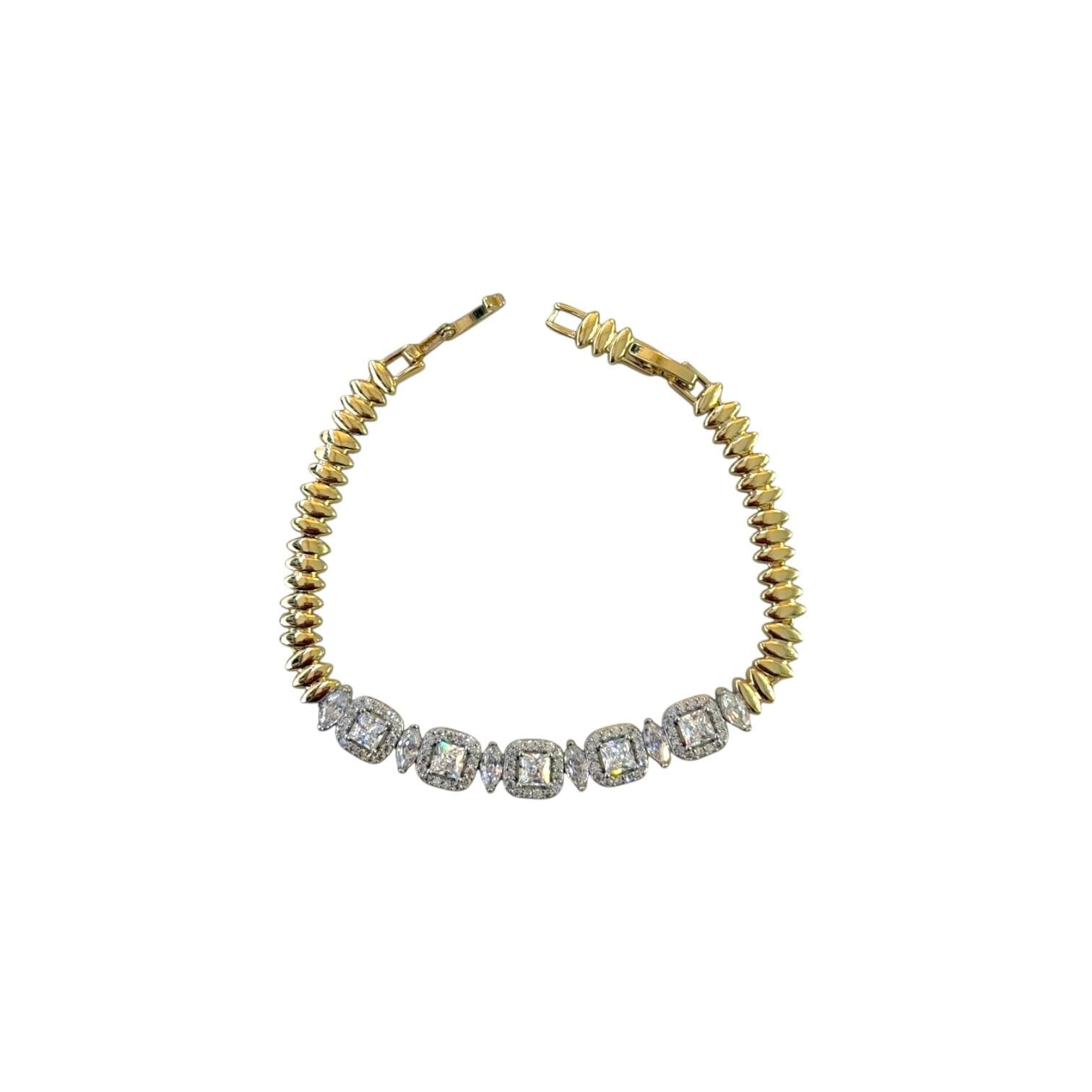 Xuping Tullys Gold&Silver Taşlı Çelik Bileklik