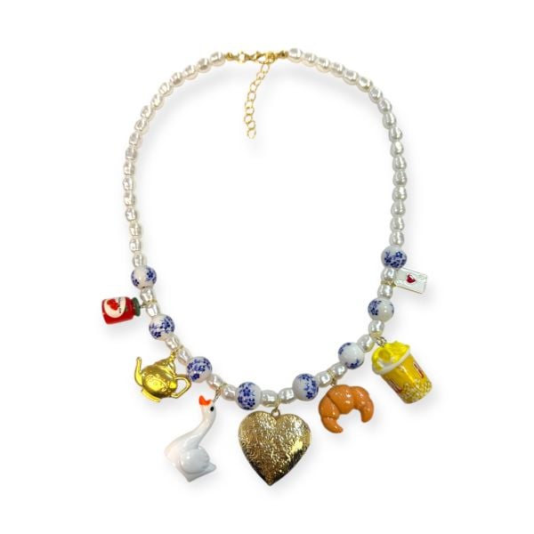 İnci Kruvasan Charm Kolye