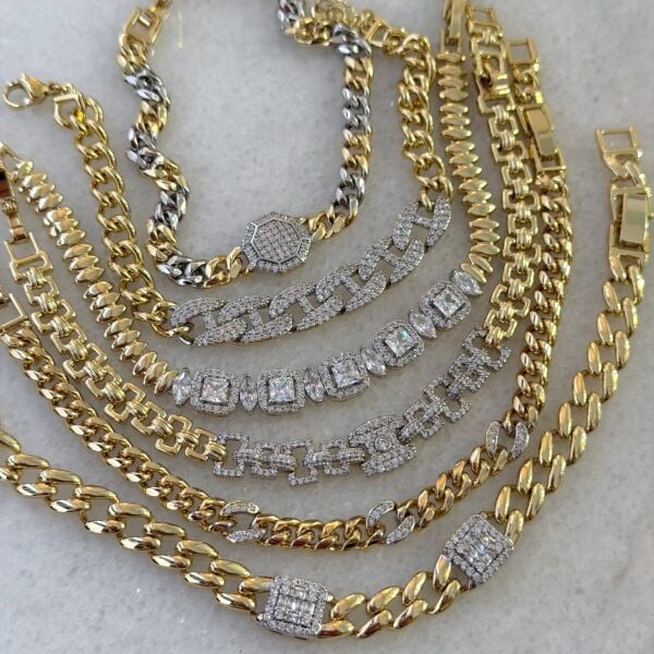 Xuping Susa Gold&Silver Taşlı Çelik Bileklik