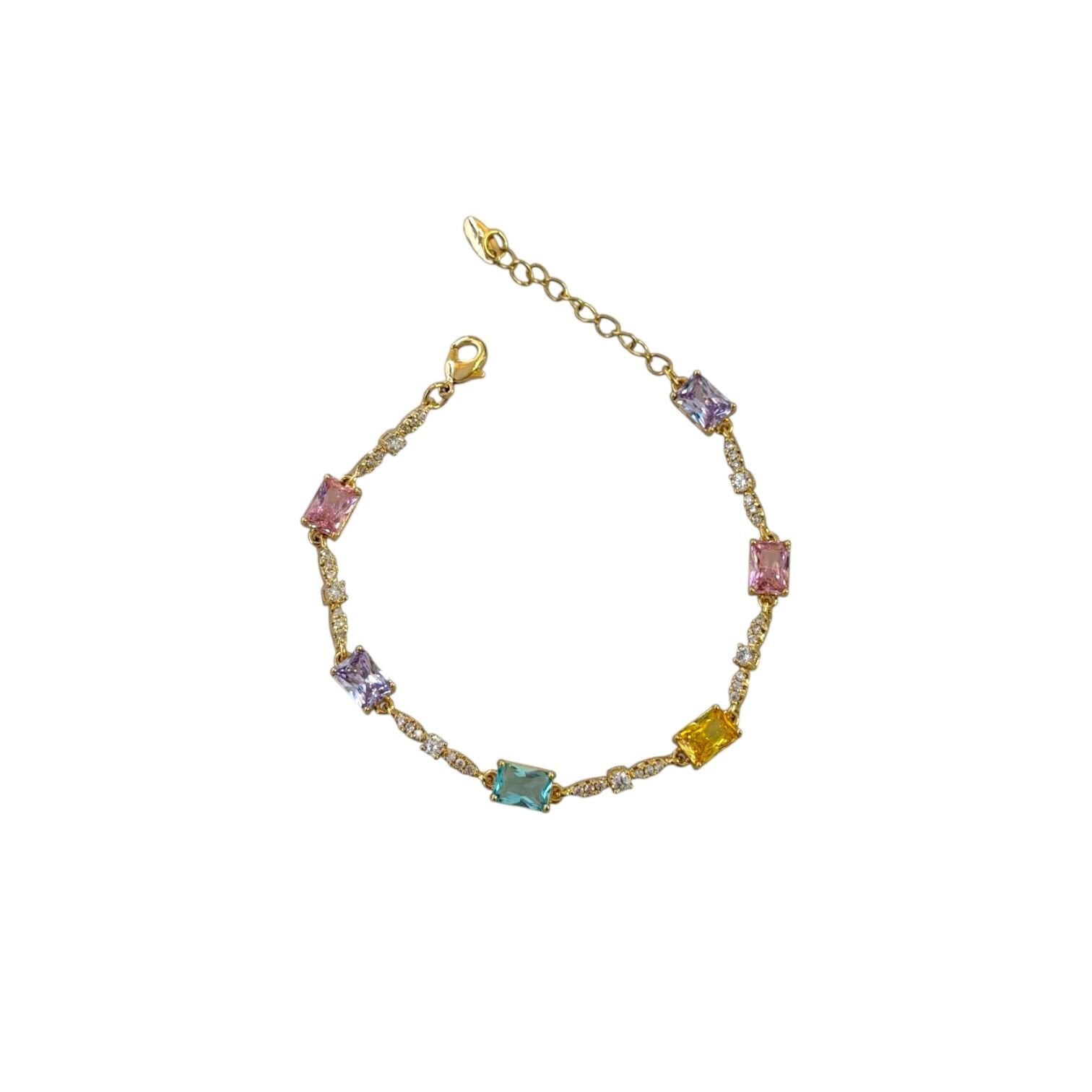 Xuping 14 Ayar Dia Renkli Taşlı Çelik Bileklik