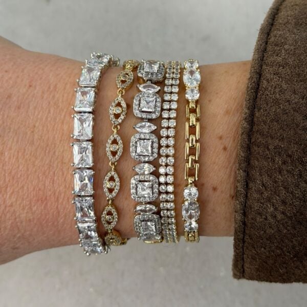 Xuping 14 Ayar Full Baget Taşlı Çelik Bileklik