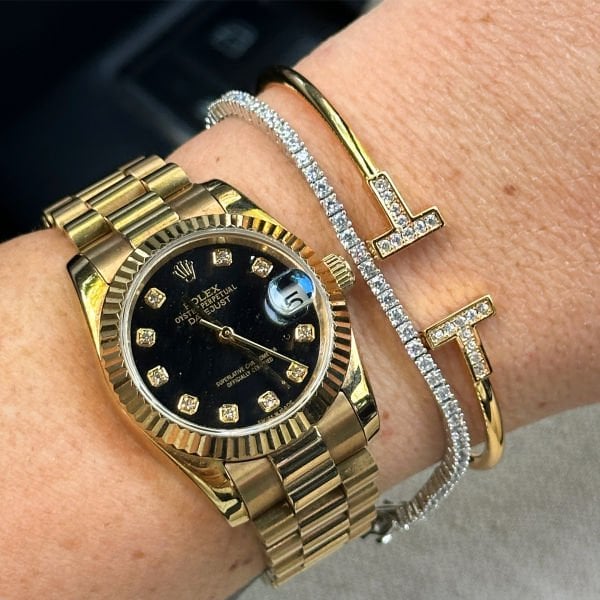 İthal Tiff T Taşlı Kelepçe Bilezik