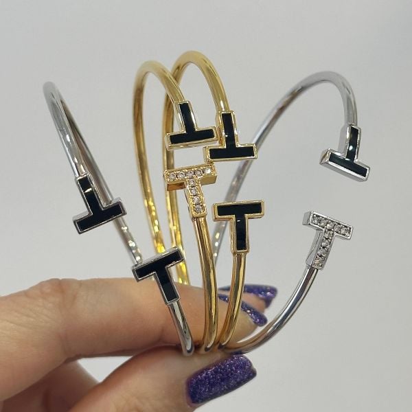 İthal Tiff T Siyah Kelepçe Bilezik