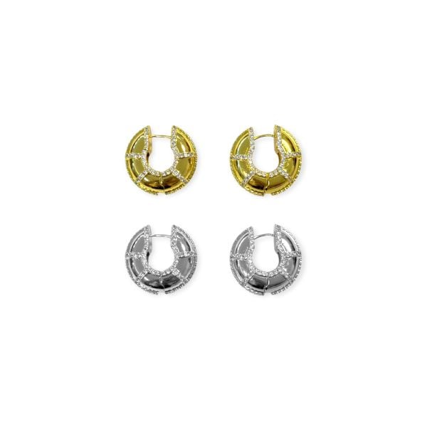 Diva Taşlı Halka Küpe