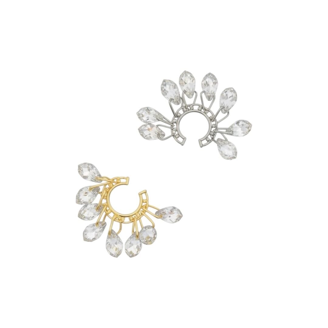 Kristal Taşlı Earcuff Kıkırdak Küpe