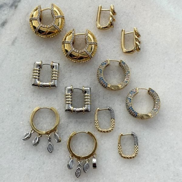 Jasy Kare Halka Mix Küpe