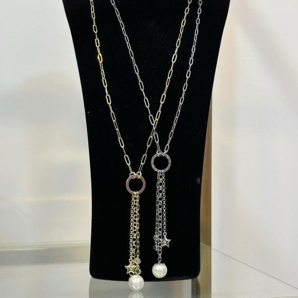 Grise İnci Kolye 80cm