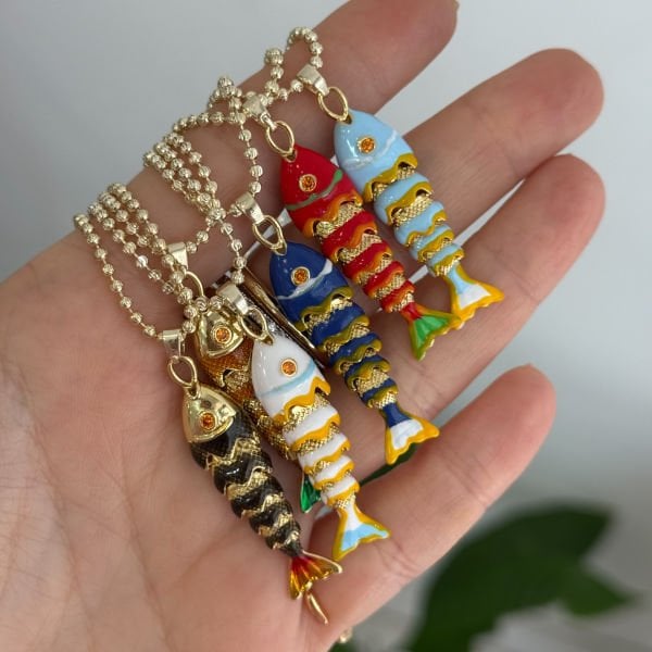 Vintage Oynak Balık Kolye