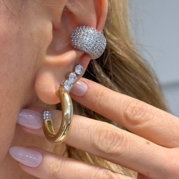 RainbwK Taşlı Halka Mix Küpe