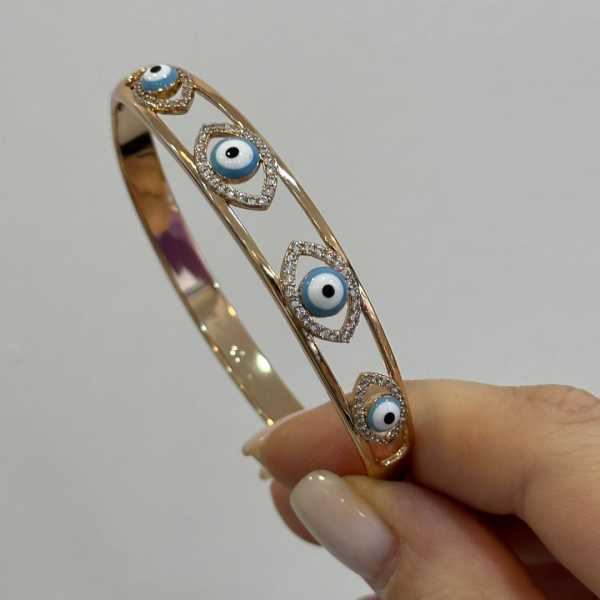 Xuping Rose Gold Gözler Çelik Kelepçe Bilezik