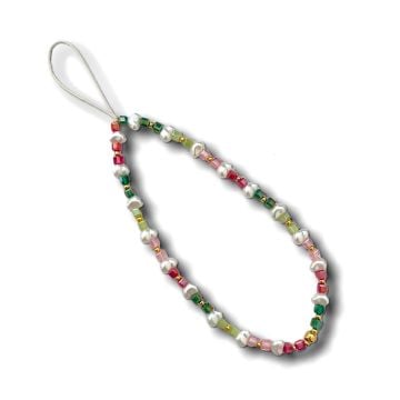 Renkli Kristal İnci Phone Charm - Telefon Askısı