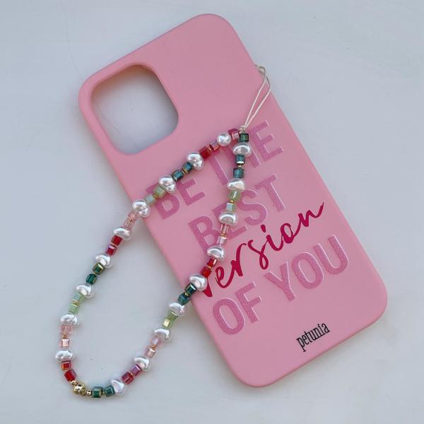 Renkli Kristal İnci Phone Charm - Telefon Askısı