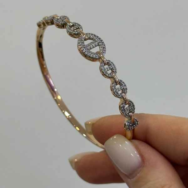 Xuping Rose Gold HRMS Çelik Kelepçe Bilezik