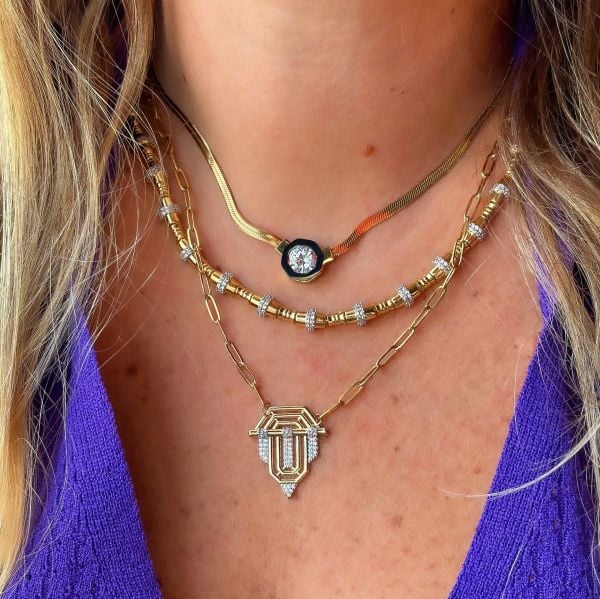 Baget Taşlı Mix Kolye