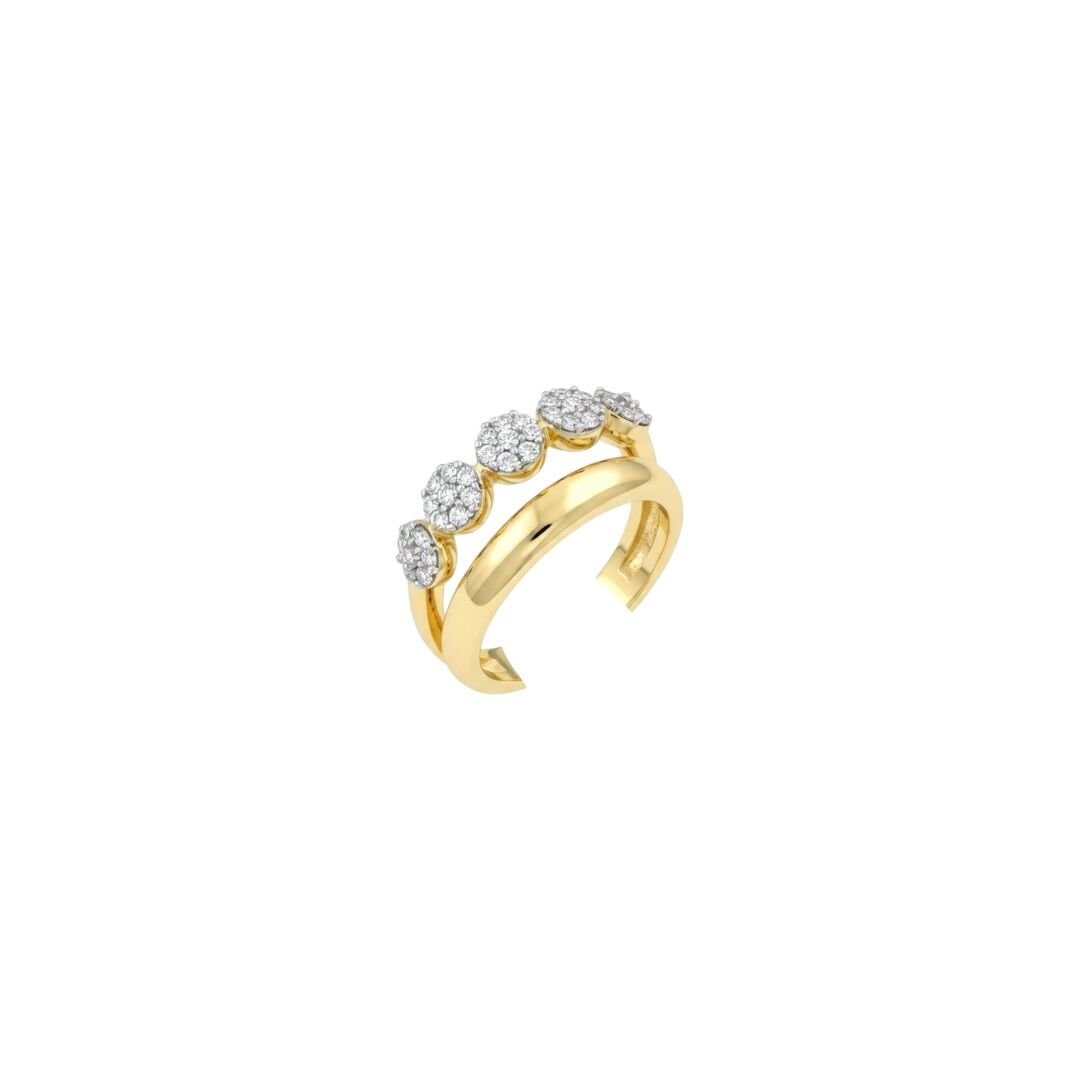 Çiçekli Taşlı Mix Earcuff Kıkırdak Küpe
