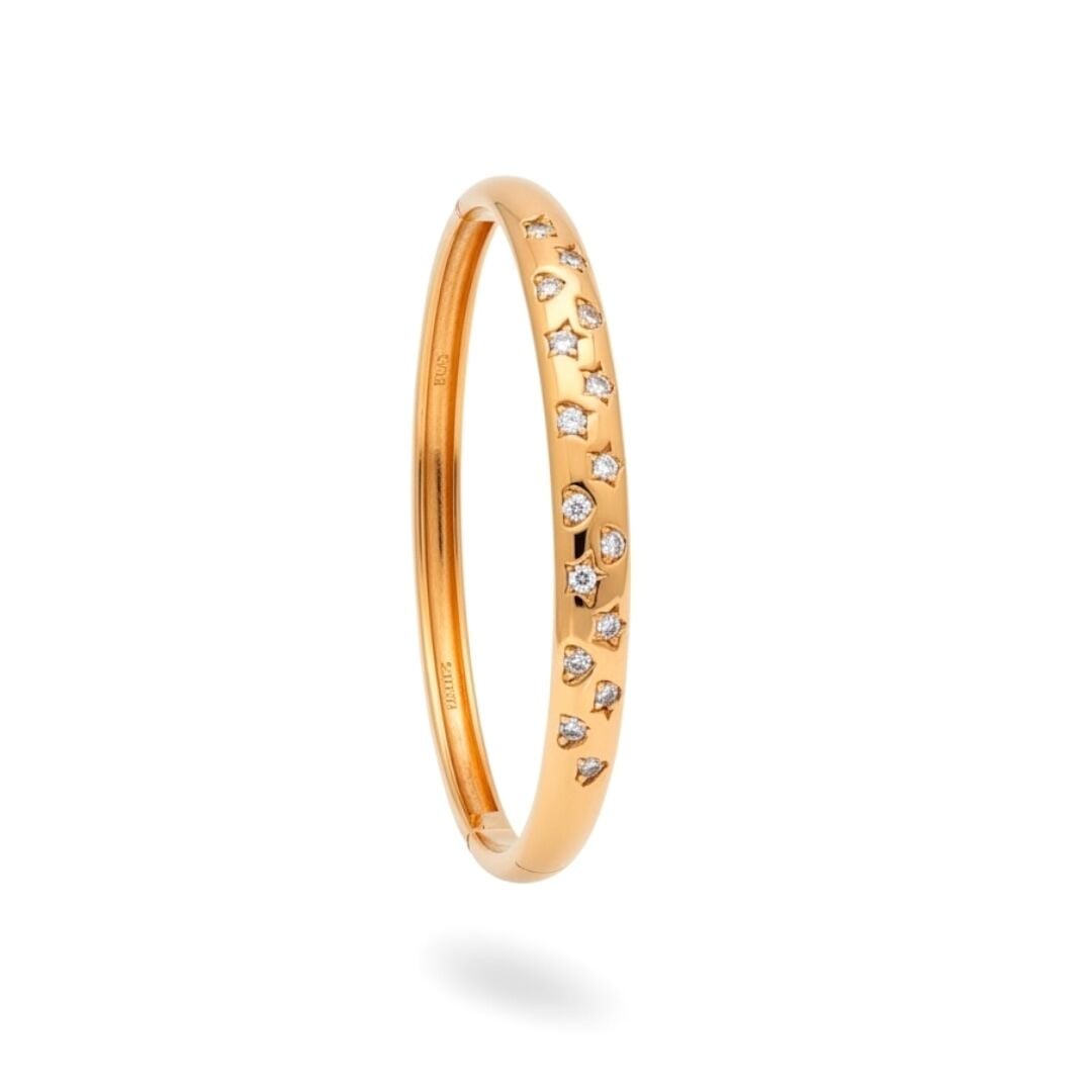 Xuping Rose Gold Yıldız Kalp Çelik Kelepçe Bilezik