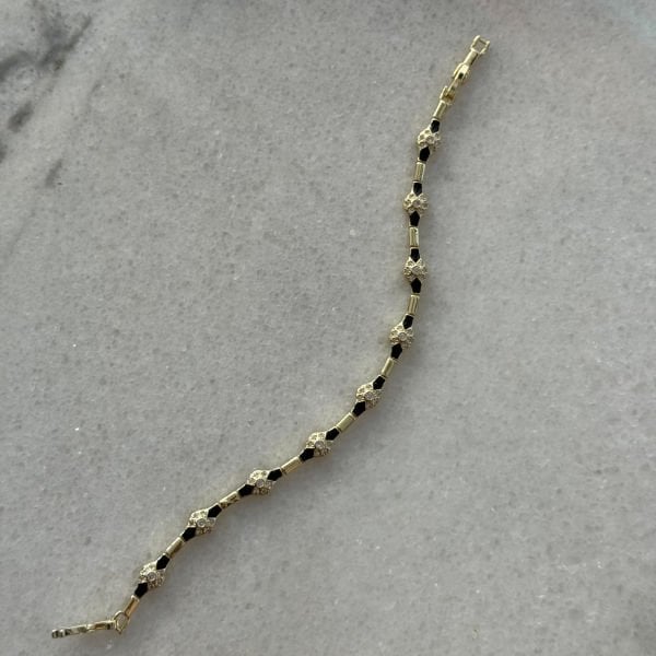 Siyah Mineli Taşlı Bileklik