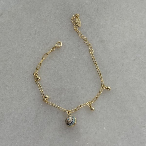 Taşlı Nazar Boncuklu Charm Bileklik