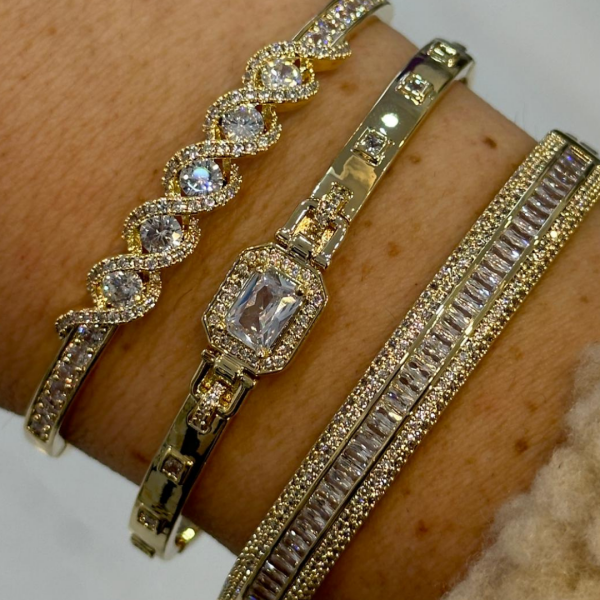 Diamonds Baquet Kelepçe Bilezik Gold - Altın rengi