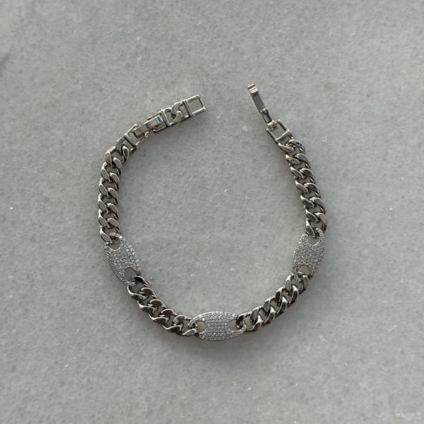 Xuping Taşlı Gurmet Gümüş Rengi Çelik Bileklik