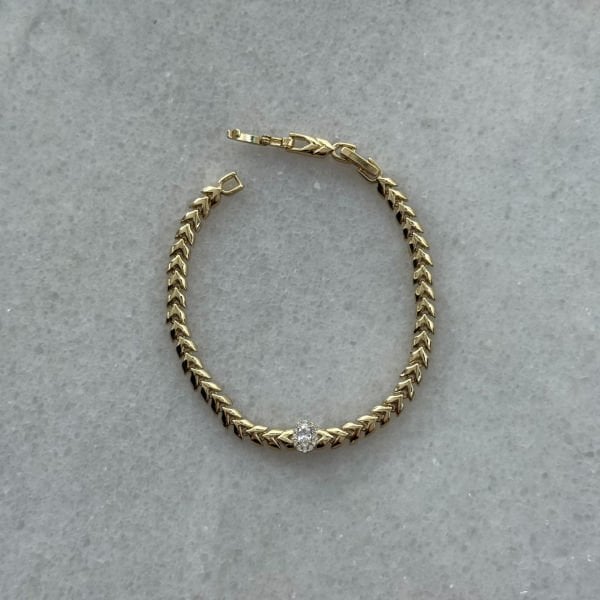 Xuping Oval Taş 14 Ayar Çelik Bileklik