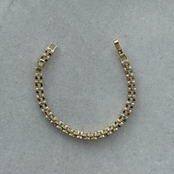 Xuping Taşlı Zincir 14 Ayar Çelik Bileklik