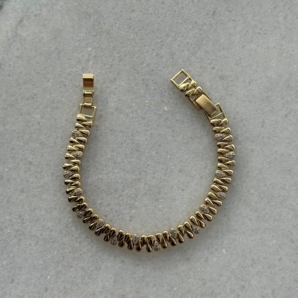 Xuping Damla Taşlı 14 Ayar Çelik Bileklik