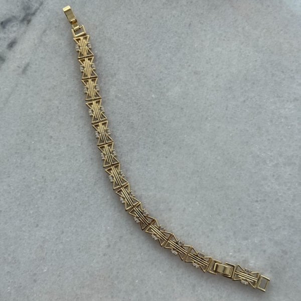 Xuping Geometrik Taşlı 14 Ayar Çelik Bileklik