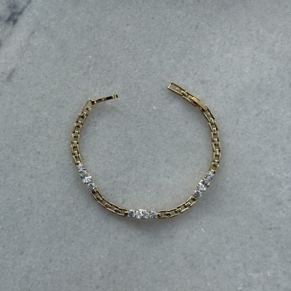 Xuping Üç Taşlı 14 Ayar Çelik Bileklik