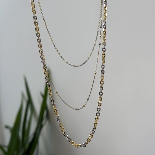 Xuping 14 Ayar Mix Zincir Kolye 60 cm