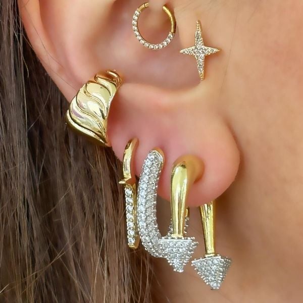 Vintage Burgulu Earcuff Kıkırdak Küpe