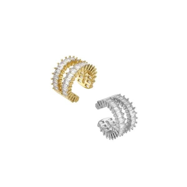 Rowski Taşlı Earcuff Kıkırdak Küpe