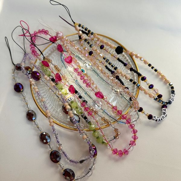 Pembe Kalp Midi Phone Charm Telefon Askısı