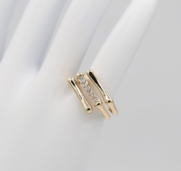 Taşlı Çubuk Serçe Parmak Yüzük