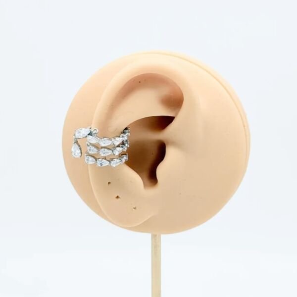 Markiz Taşlı Sallantılı Earcuff Kıkırdak Küpe