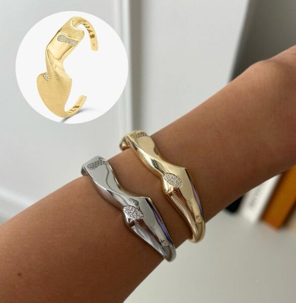 Dolces Taşlı Kelepçe Bilezik