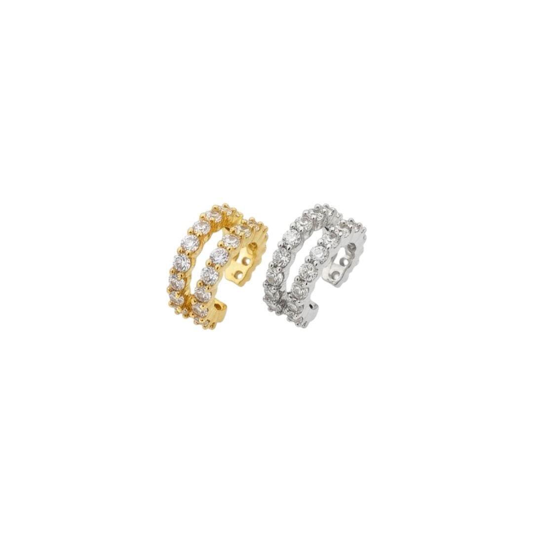 İkili Taşlı Earcuff Kıkırdak Küpe