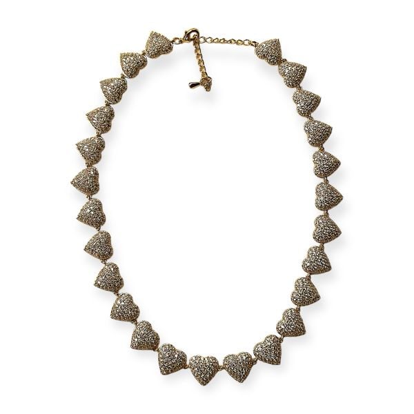 Goldish Diamond Heart Kolye