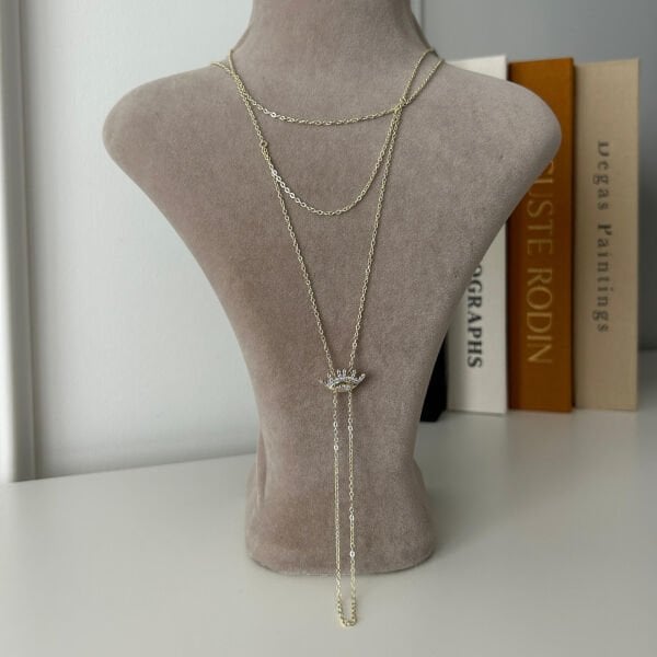 Göz Zincirli Y Dekolte Kolye